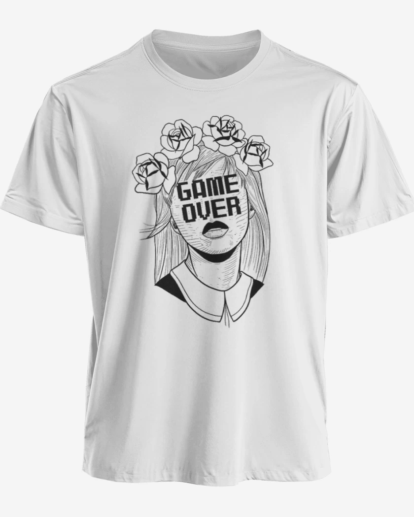 Polera premium Blanco de Game over 2