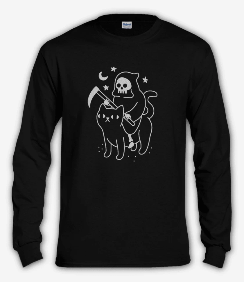Polera manga larga Gatito de la muerte