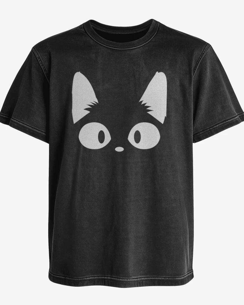 Polera desgastada Negro de Gatit@