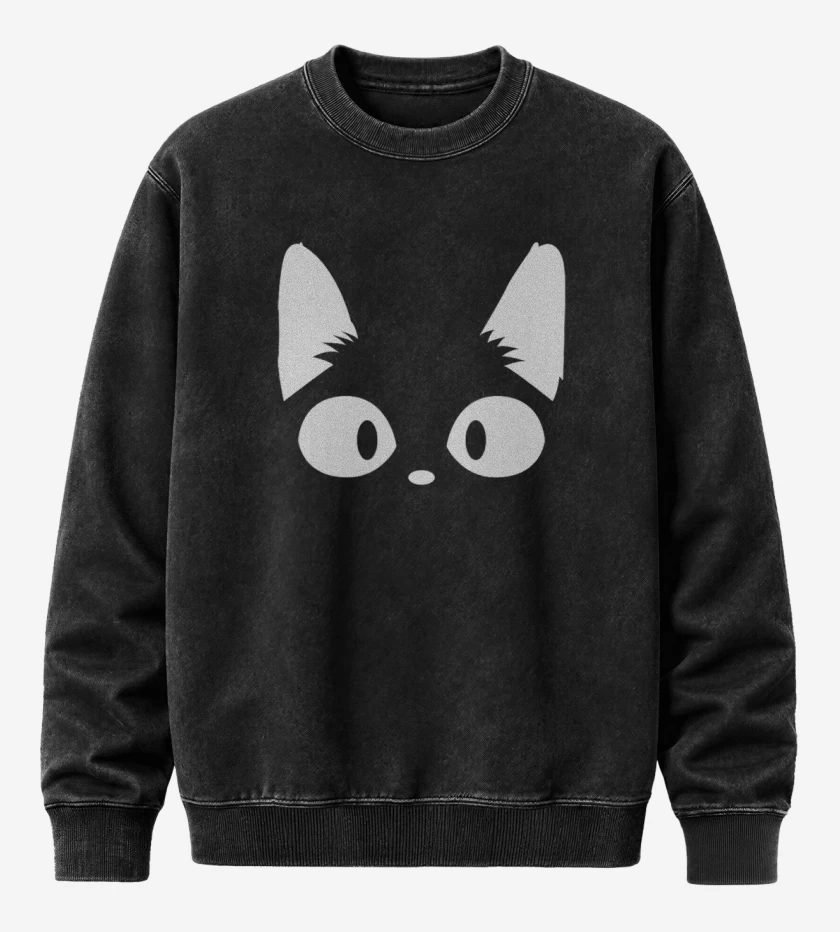 Poleron Polo Acid Wash Negro de Gatit@