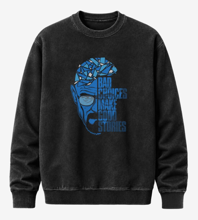 Poleron Polo Acid Wash Negro de Breaking bad Walter 