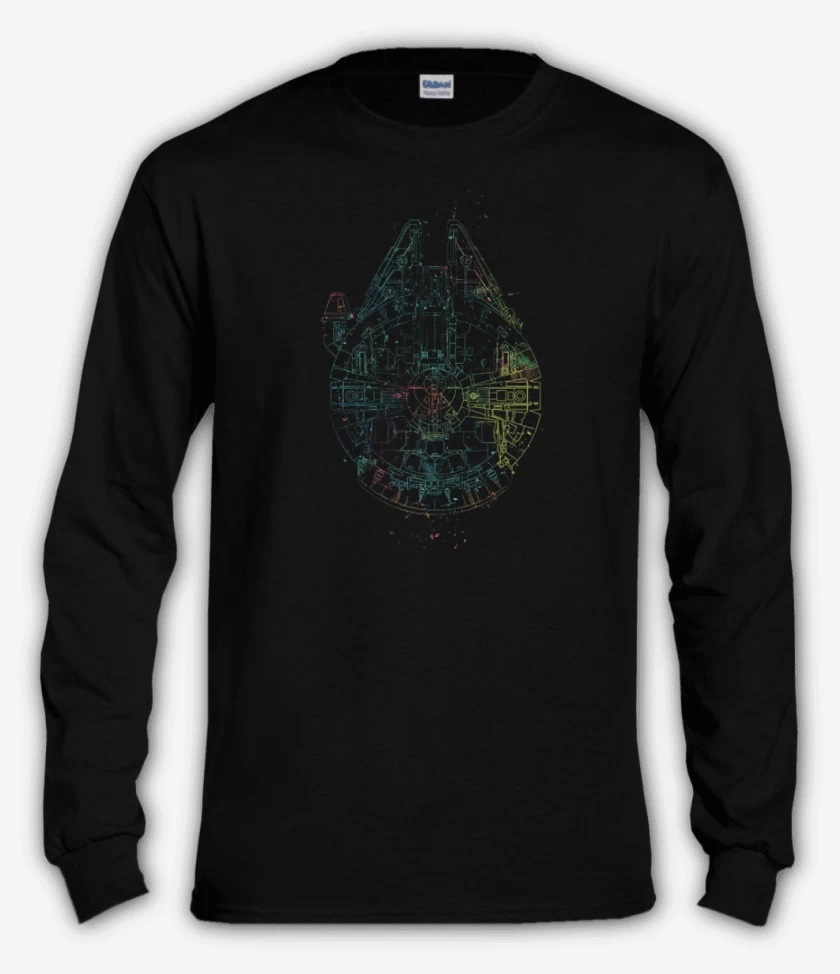 Polera manga larga Negro de Halcon milenario galactico