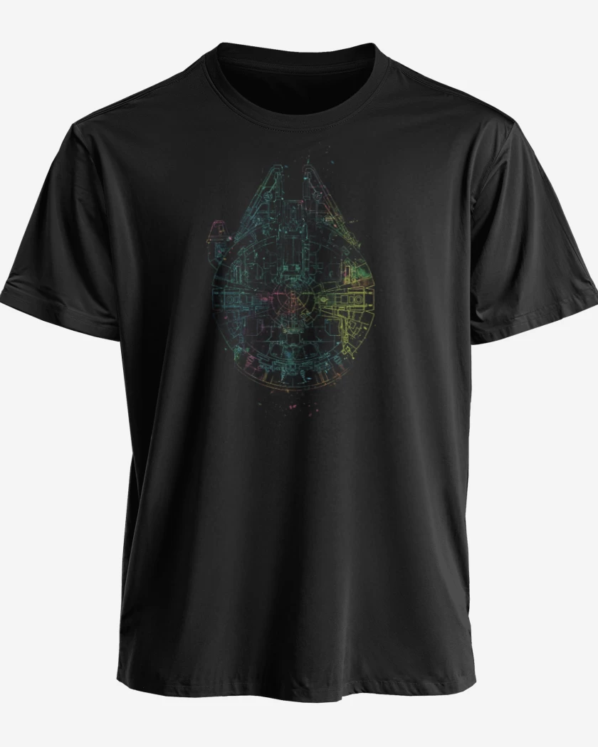 Polera premium Negro de Halcon milenario galactico