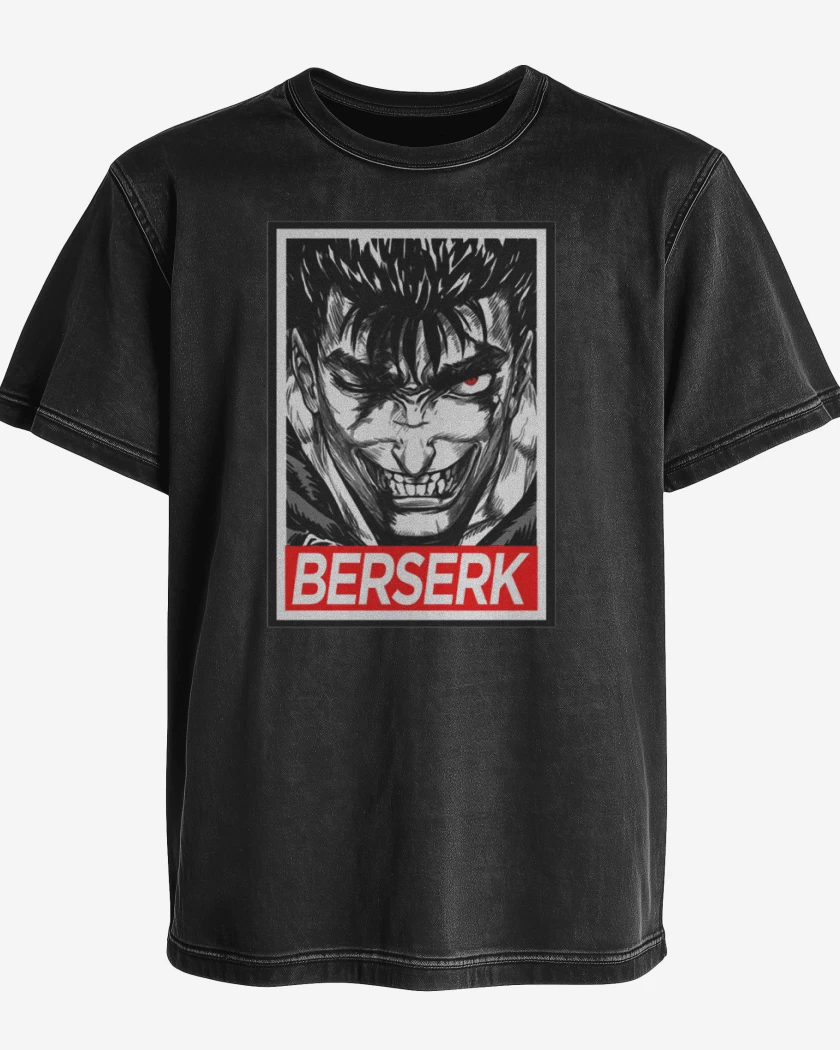 Polera desgastada Negro de Berserk