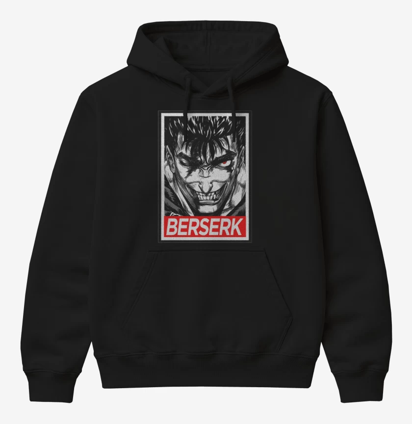 Poleron Canguro básico Negro de Berserk