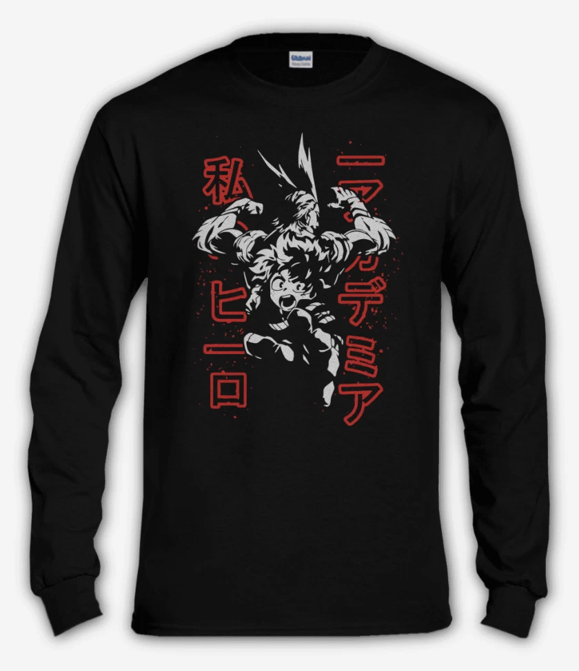 Polera manga larga Negro de Boku no hero 2