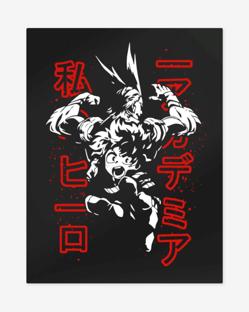 Print metalico Negro de Boku no hero 2