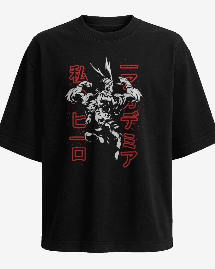 Polera Oversize Negro de Boku no hero 2