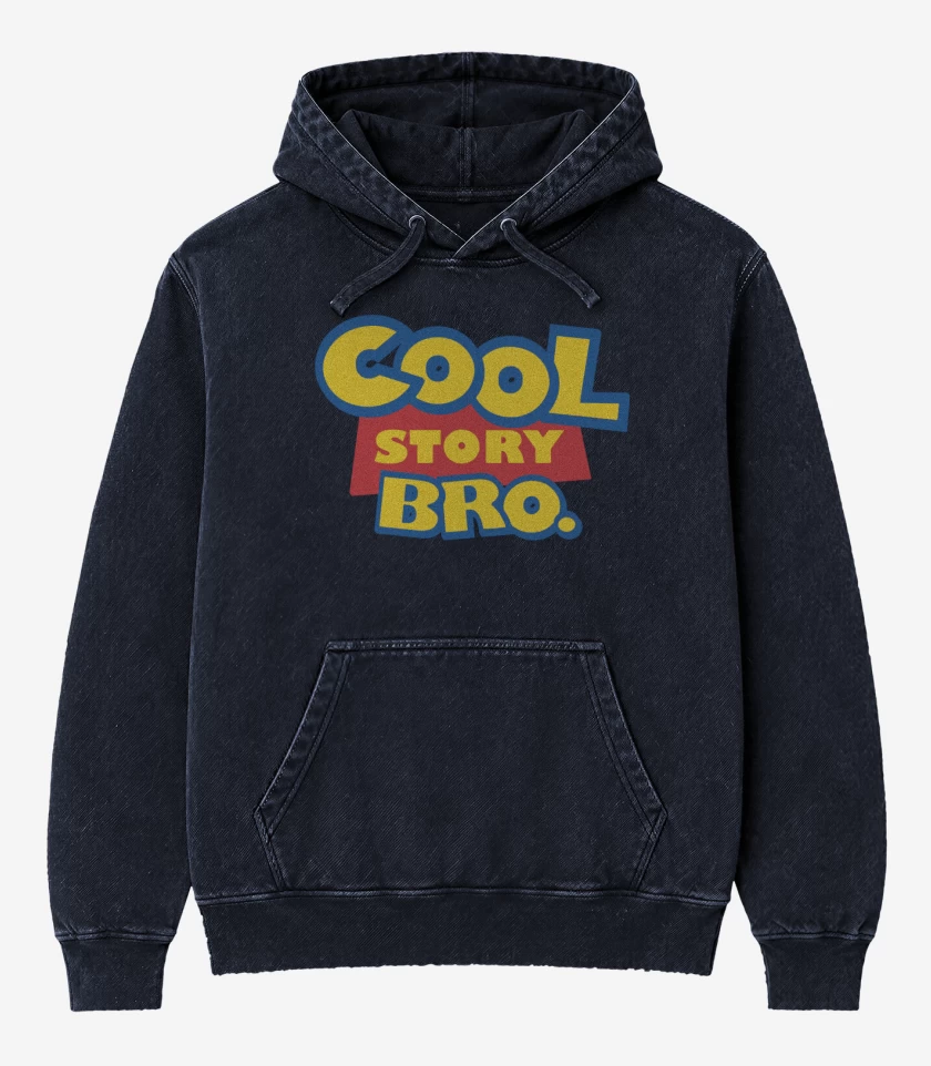 Poleron Canguro Acid Wash Azul Marino de Cool Story Bro