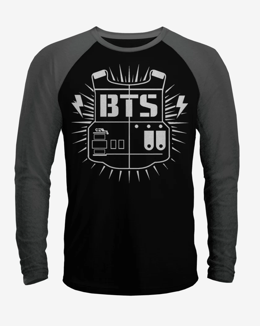 Polera Raglan Negro / Negro Heather de Bts