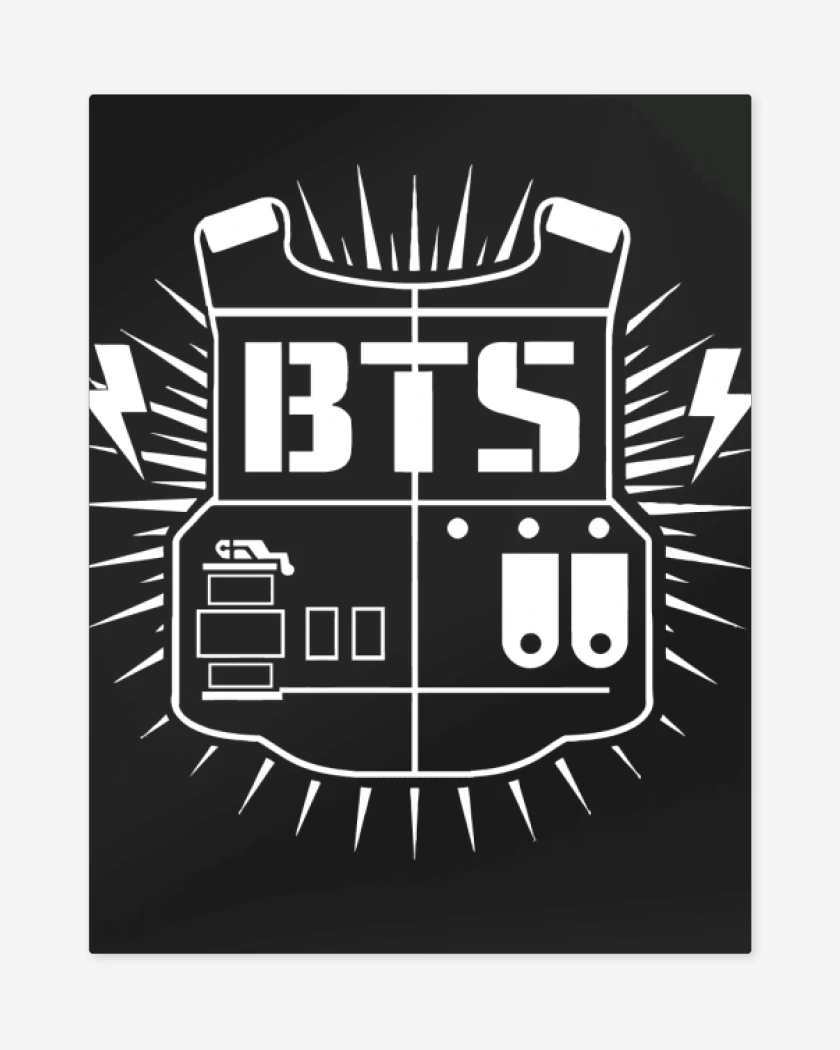 Print metalico Negro de Bts