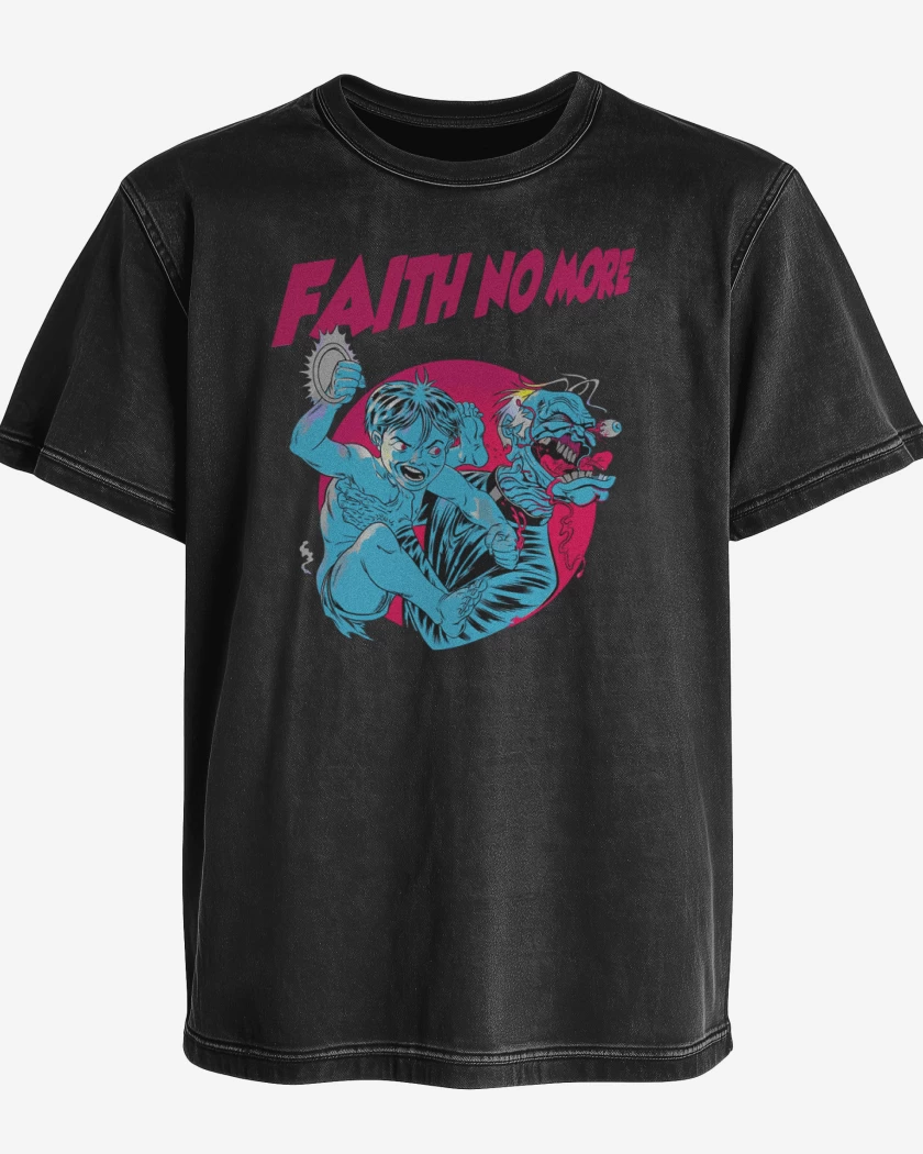 Polera desgastada Negro de Faith No more