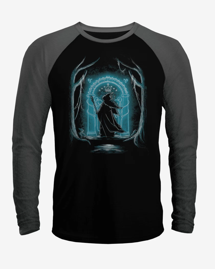 Polera Raglan Negro / Negro Heather de Gandalf