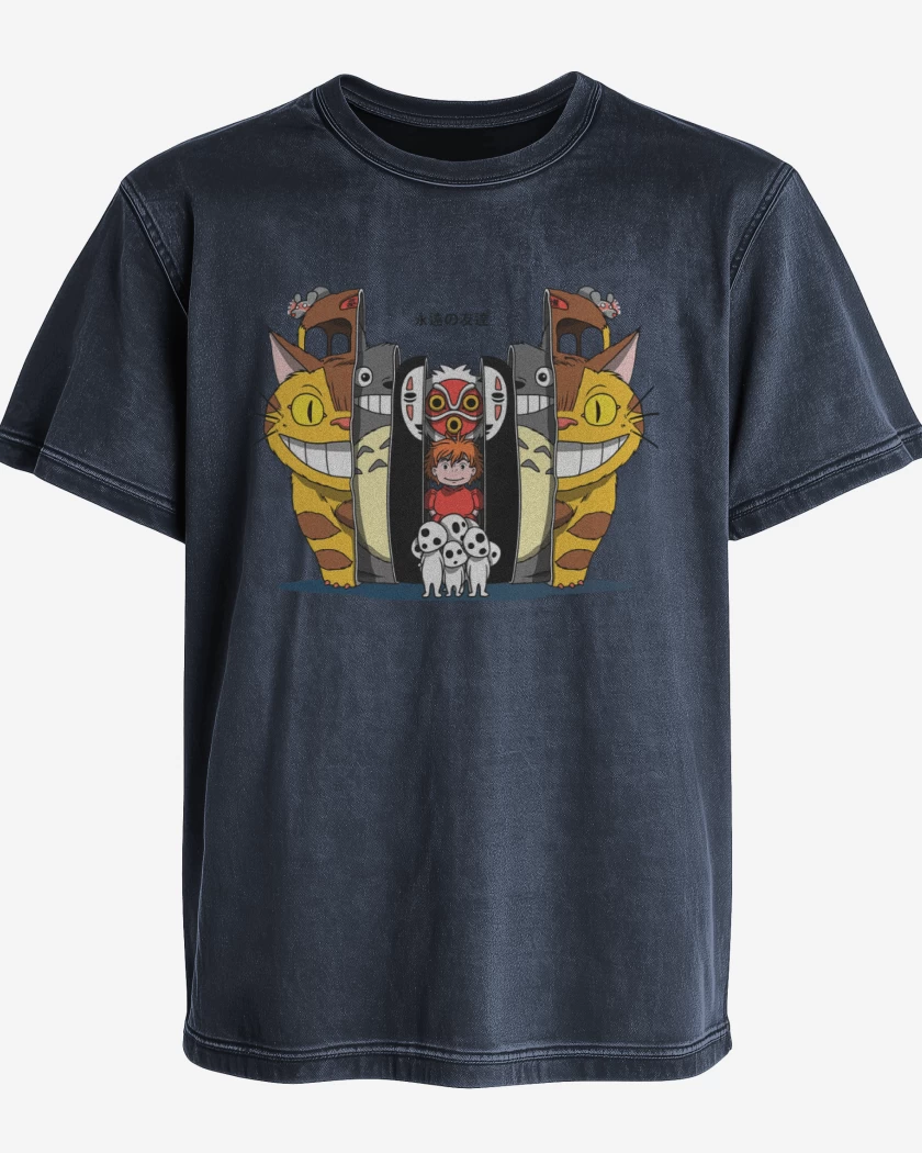 Polera desgastada Azul Marino de ghibli