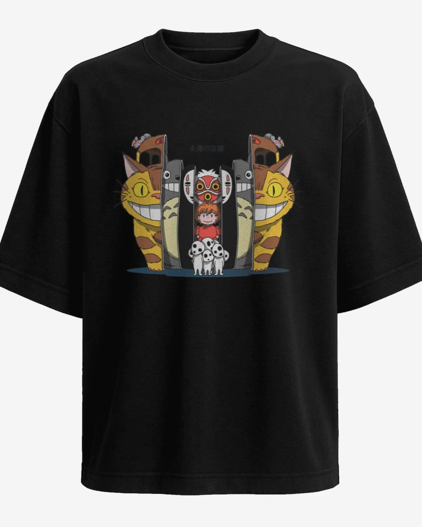 Polera Oversize Negro de ghibli