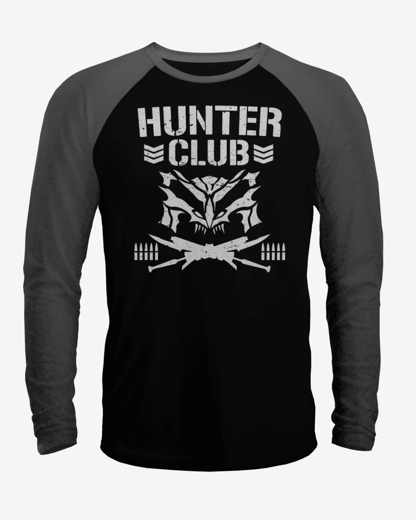 Polera Raglan Negro / Negro Heather de Hunter Club