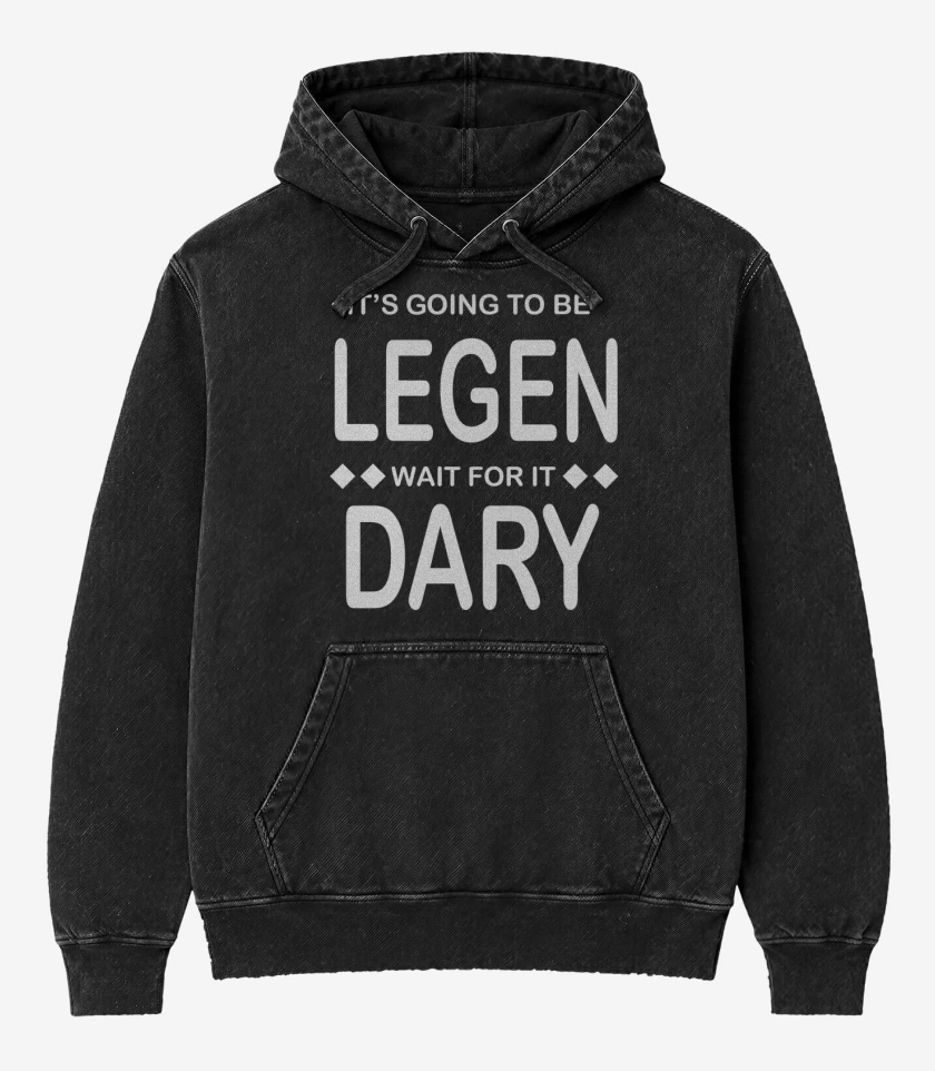Poleron Canguro Acid Wash Negro de Legend Dary
