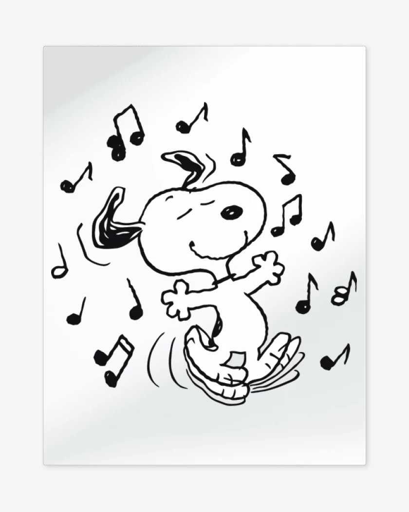 Print metalico Blanco de Snoopy