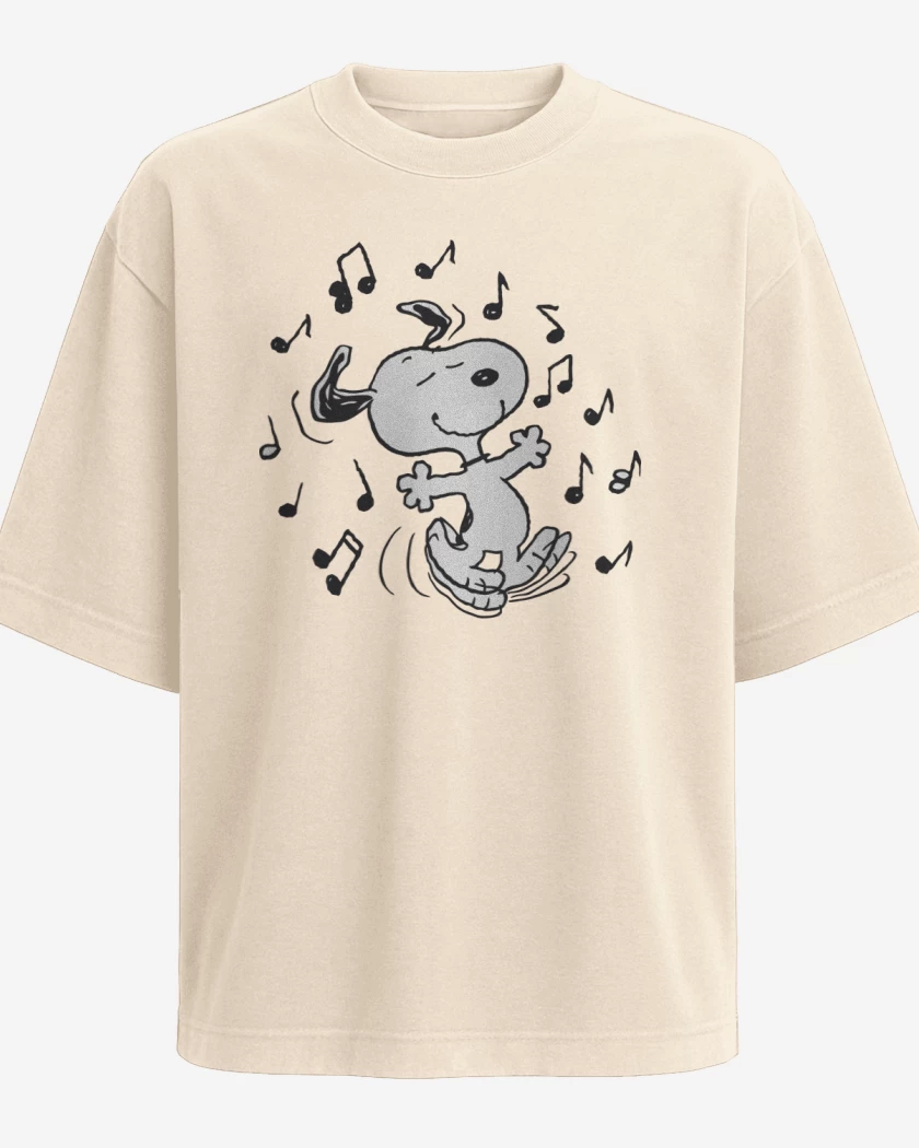 Polera Oversize Beige de Snoopy