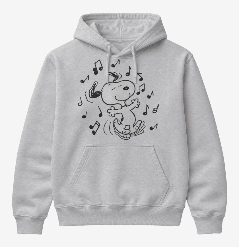 Poleron Canguro básico Gris Melange de Snoopy