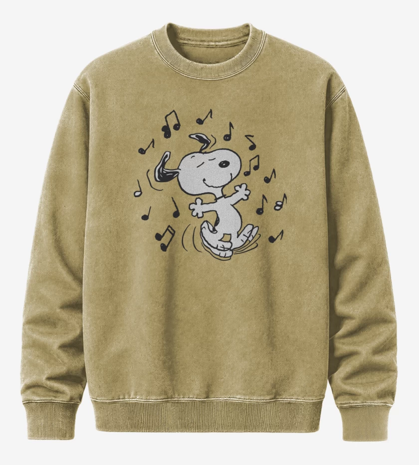 Poleron Polo Acid Wash Beige de Snoopy