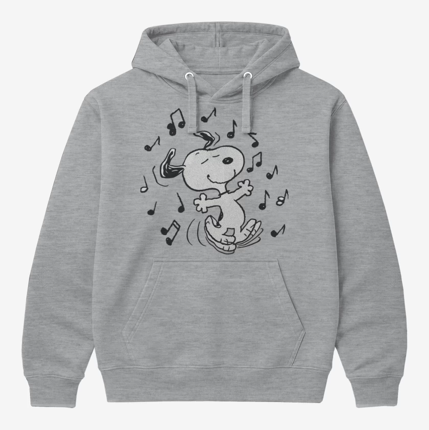 Polerón Canguro Gris Melange de Snoopy