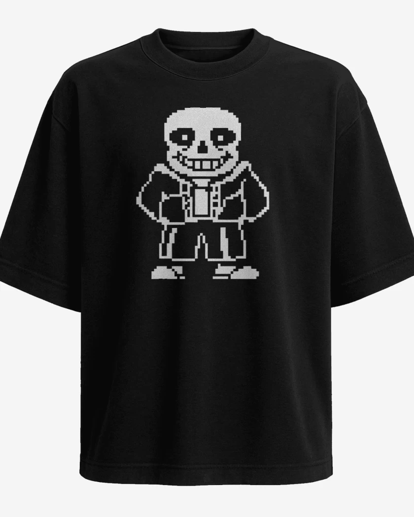 Polera Oversize Negro de Undertale 1