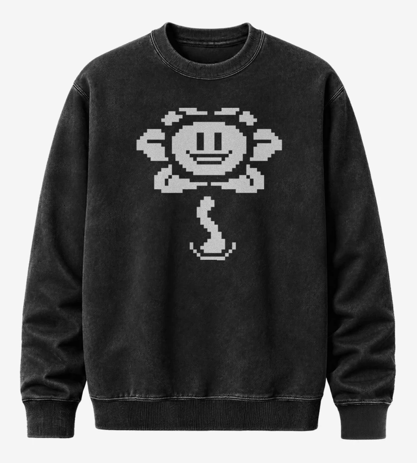 Poleron Polo Acid Wash Negro de Undertale 2