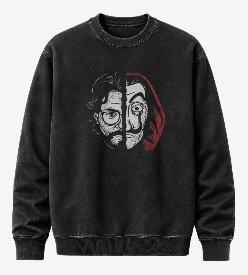 Poleron Polo Acid Wash Negro de El profesor
