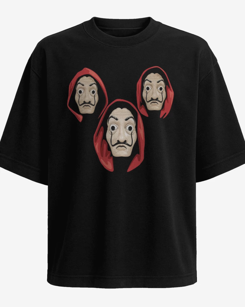 Polera Oversize Negro de La casa de papel 2