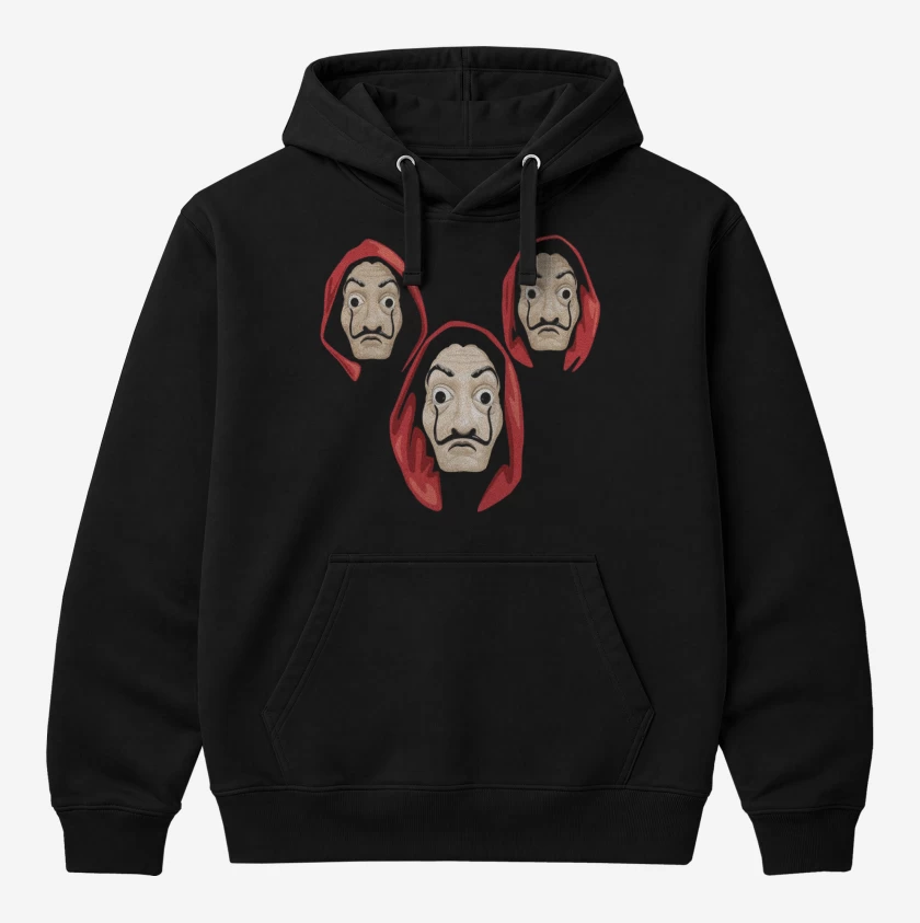 Polerón Canguro Negro de La casa de papel 2