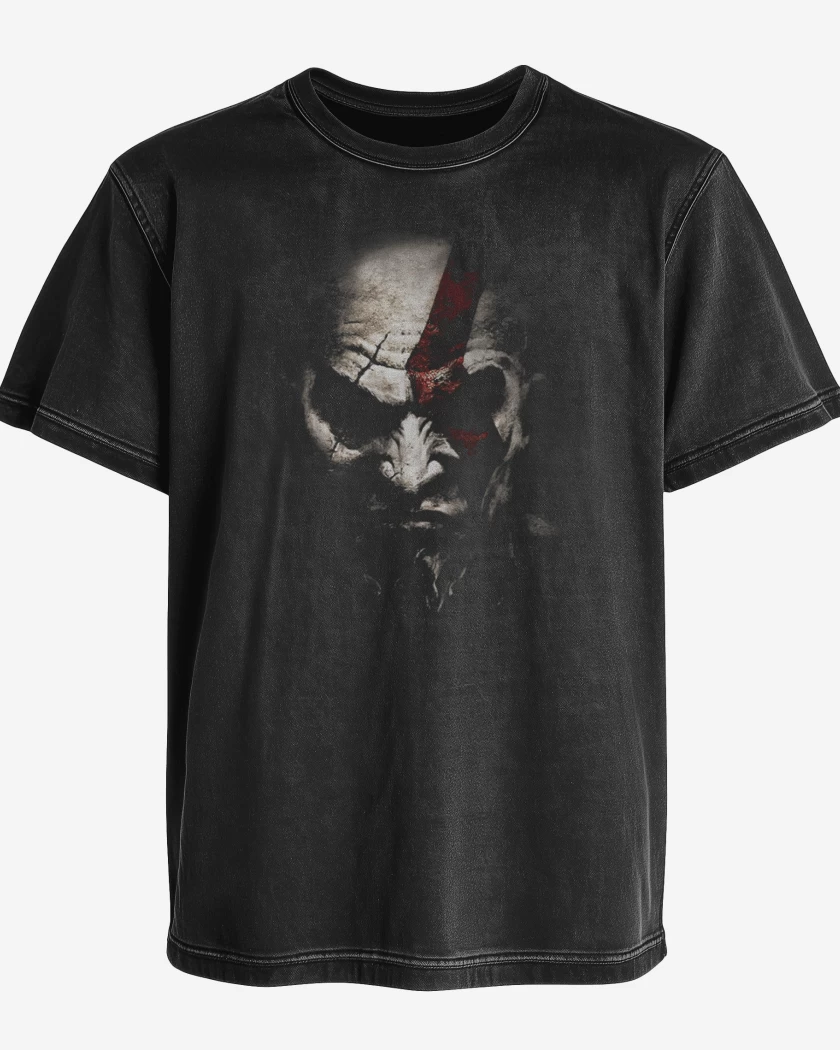 Polera desgastada Negro de kratos sombra