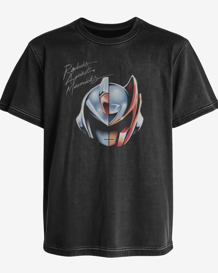 Polera desgastada Negro de Mega Daft