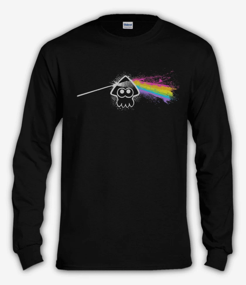Polera manga larga Negro de Splat side of the moon
