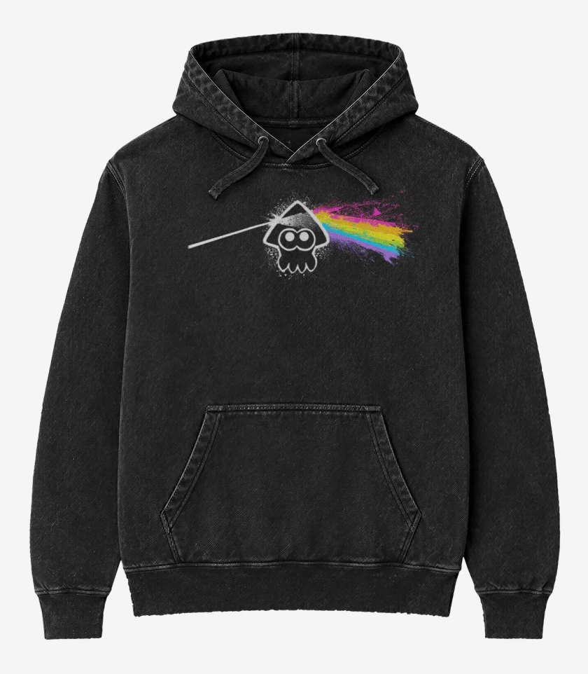 Poleron Canguro Acid Wash Negro de Splat side of the moon