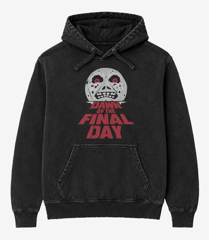 Poleron Canguro Acid Wash Negro de Dawn Of The Final Day