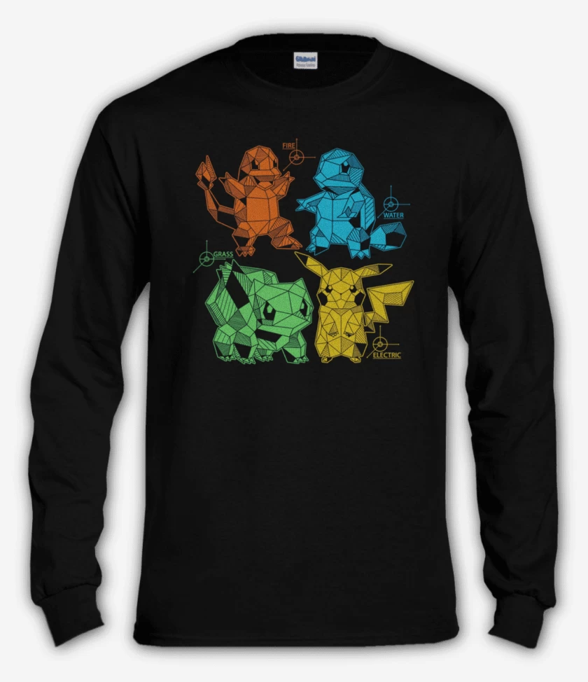 Polera manga larga Negro de pokemoncillos
