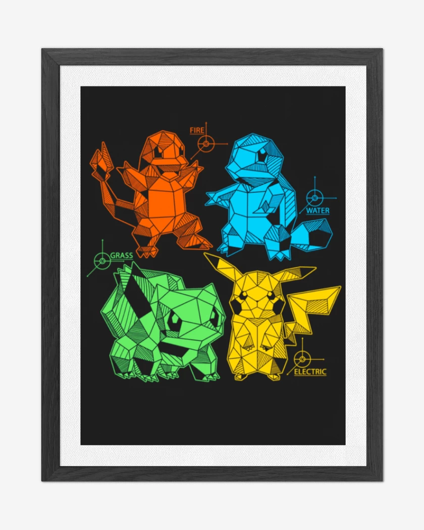 Cuadro decorativo Negro de pokemoncillos