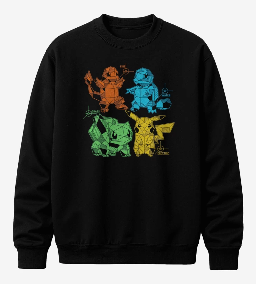 Poleron polo Negro de pokemoncillos