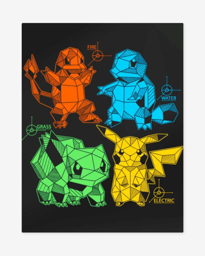 Print metalico Negro de pokemoncillos