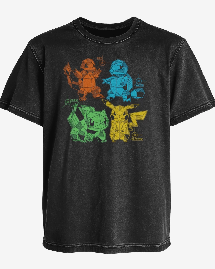 Polera desgastada Negro de pokemoncillos