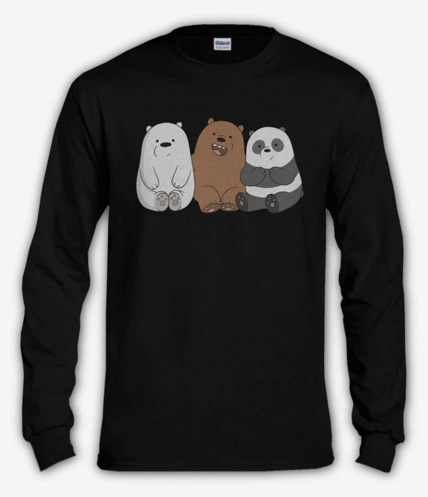 Polera manga larga Negro de We Bare Bears