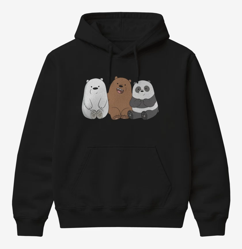 Poleron Canguro básico Negro de We Bare Bears