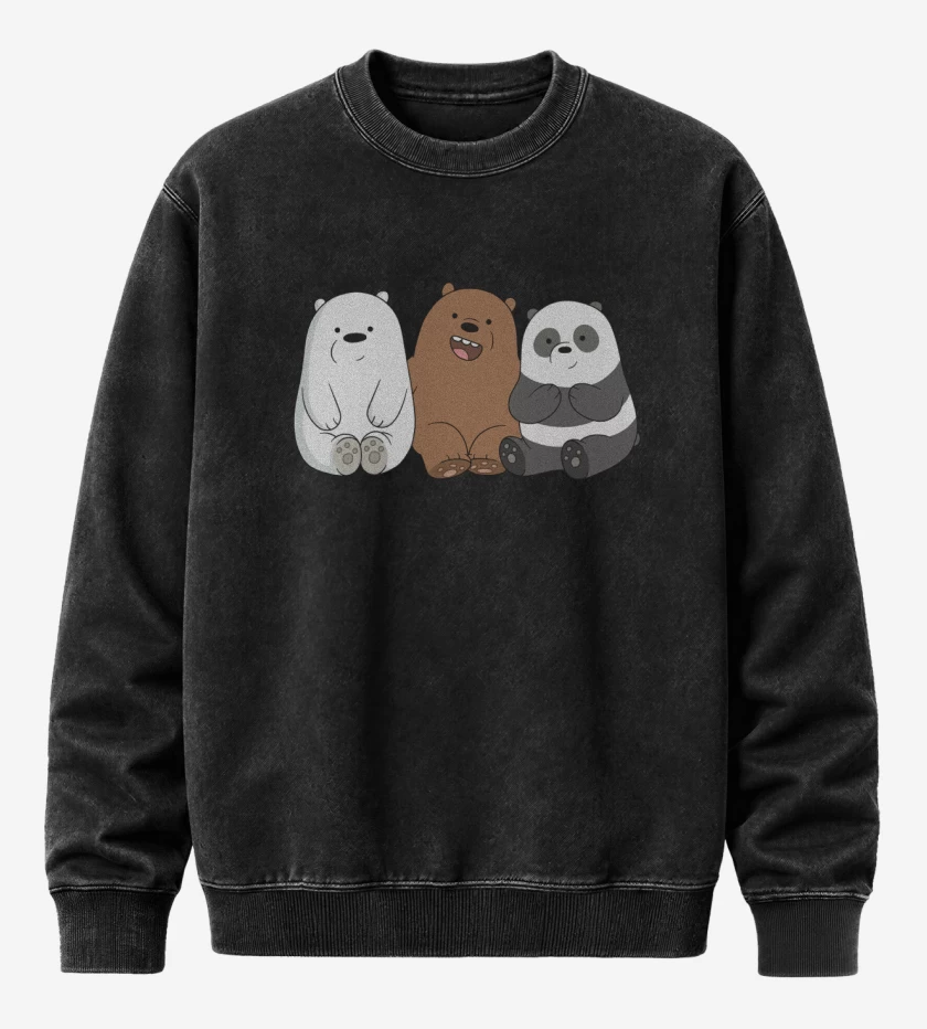 Poleron Polo Acid Wash Negro de We Bare Bears