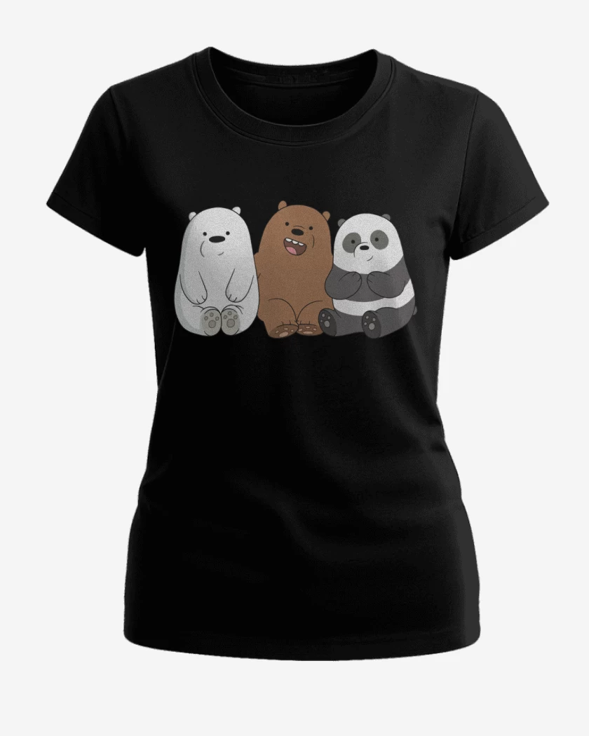 Polera de Mujer Negro de We Bare Bears