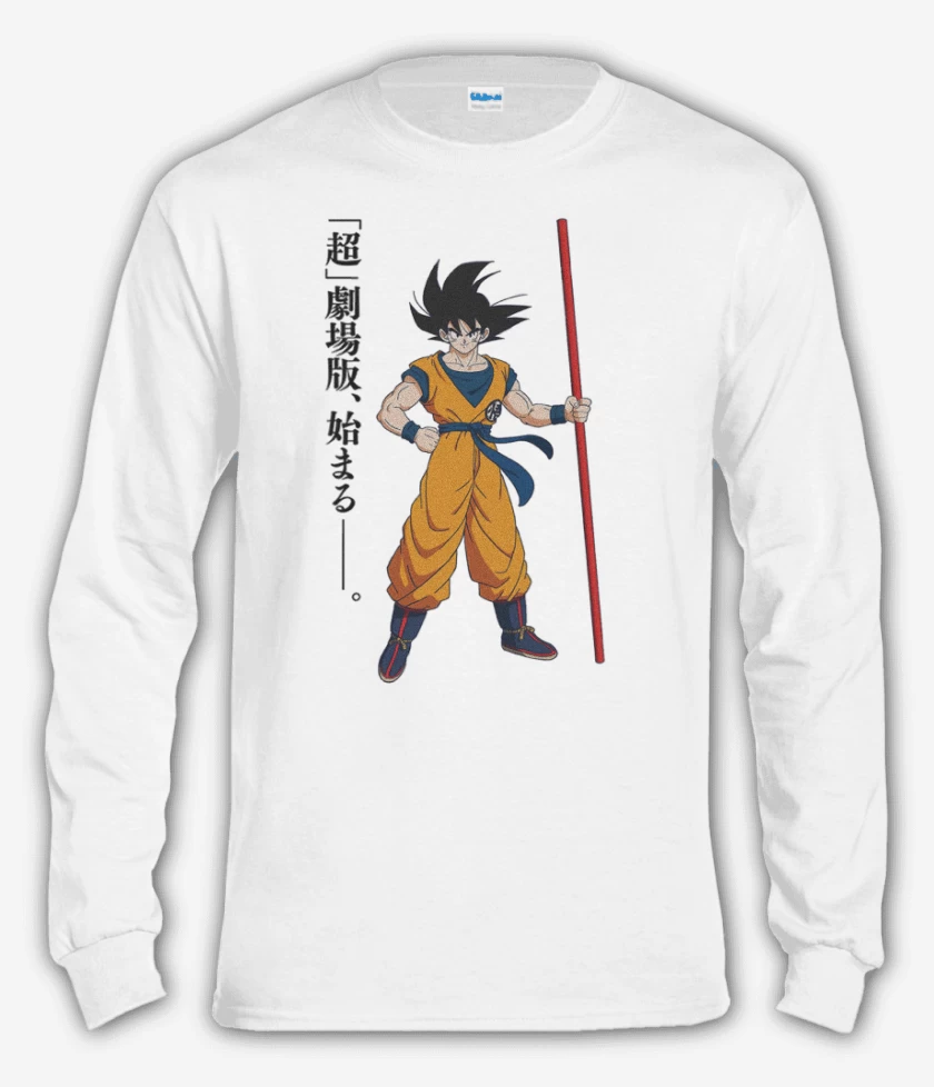 Polera manga larga Blanco de new goku