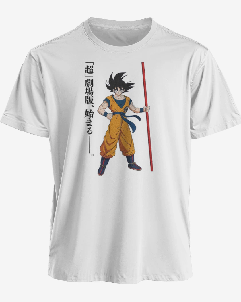 Polera premium Blanco de new goku