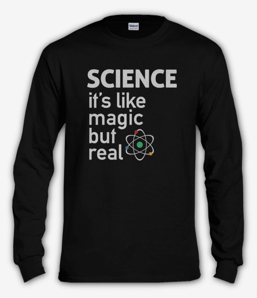 Polera manga larga Negro de ciencia real