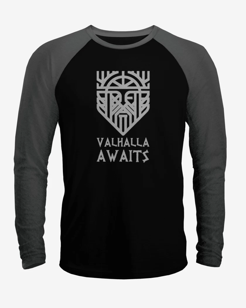 Polera Raglan Negro / Negro Heather de Valhalla espera