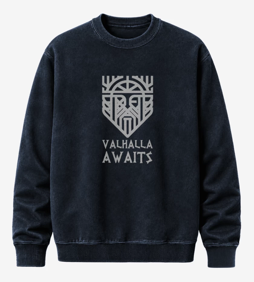 Poleron Polo Acid Wash Azul Marino de Valhalla espera